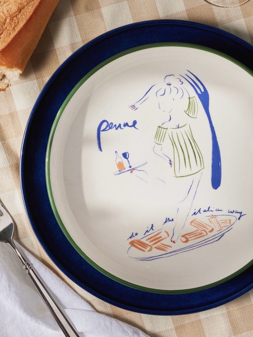 Anthropologie Das Rotes Rabbit Italian Earthenware Pasta Bowl Penne